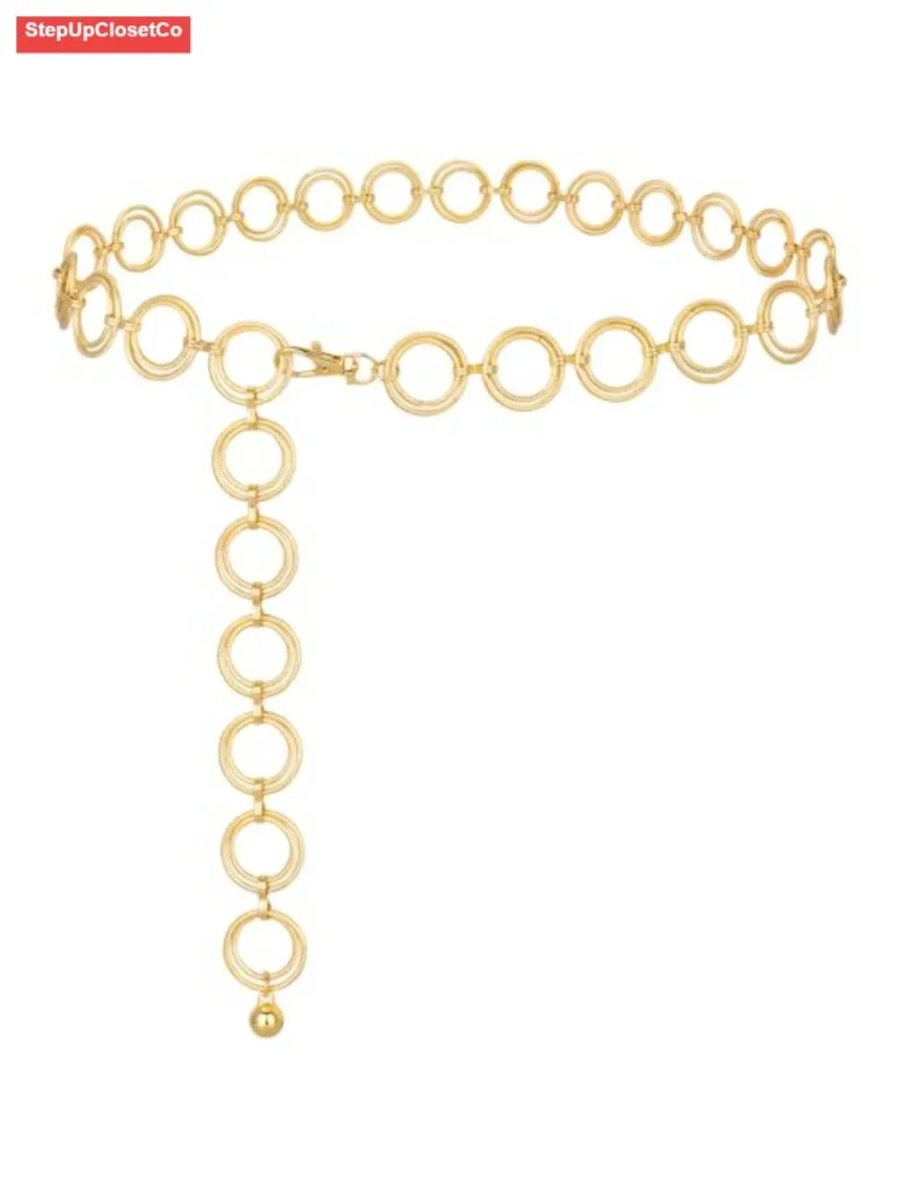 Metal O-Ring Waist Chain Belt for Women Dressy Circle Chain Belt Accessory